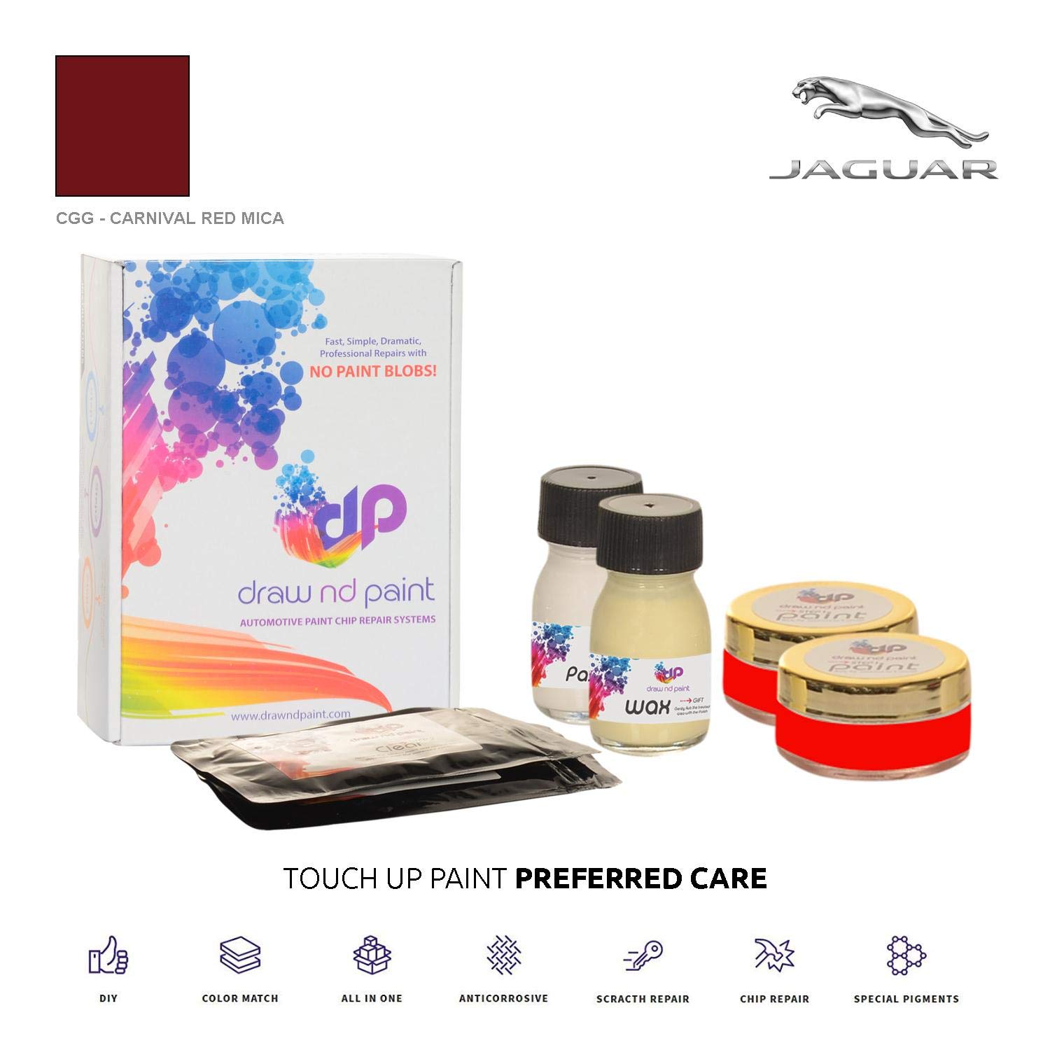 DrawndPaint for/JAGUAR XJ8 / CARNIVAL RED MICA - CGG/TOUCH-UP PAINT SYSTEM EXACT-MATCH/PREFERRED CARE