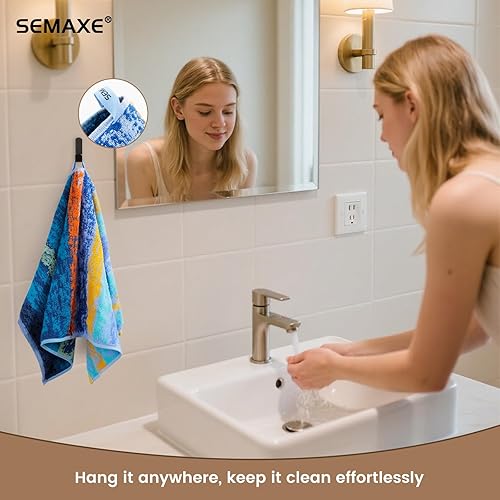 Vista 523 de SEMAXE - Juego de toallas de baño grises, 2 toallas de baño, 2 toallas de mano, 4 toallas faciales, toalla 100% algodón para baño, toalla suave