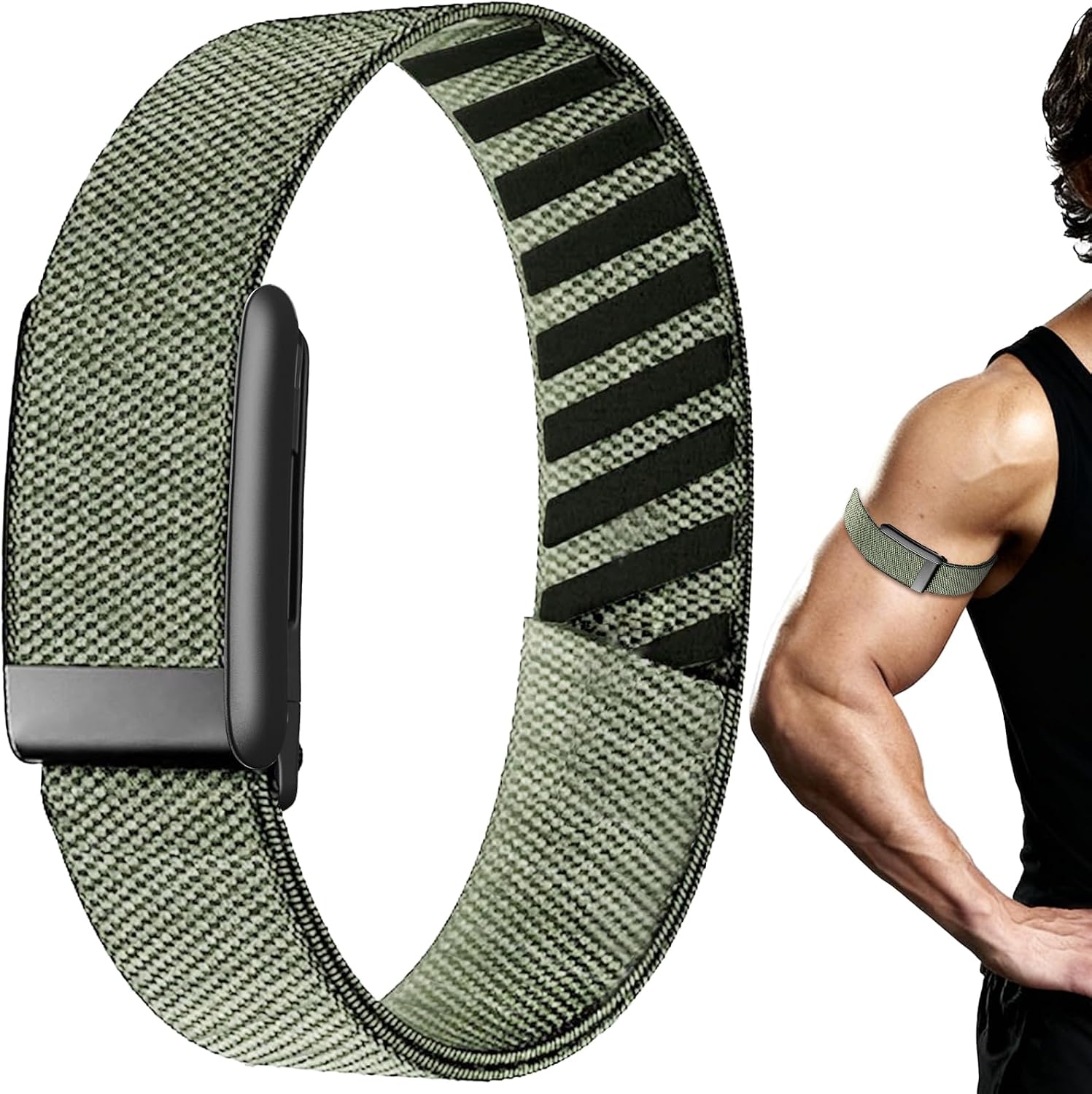 Stretchy Bicep-Bands for Whoop 5.0/MG/One/Peak/Life Band - Nylon Sport Elastic Replacement Arm/Ankle Straps for Whoop 5.0 Men Women Adjustable Breathable Fitness Band for Health(Length 45cm)