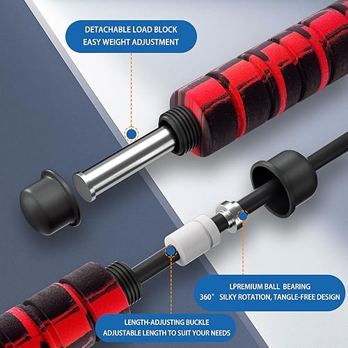 Miniatura 2 de Cuerda de saltar con peso para fitness, cuerda de saltar inalámbrica para mujeres, hombres y niños, cuerda de saltar sin cuerda para entrenamiento,