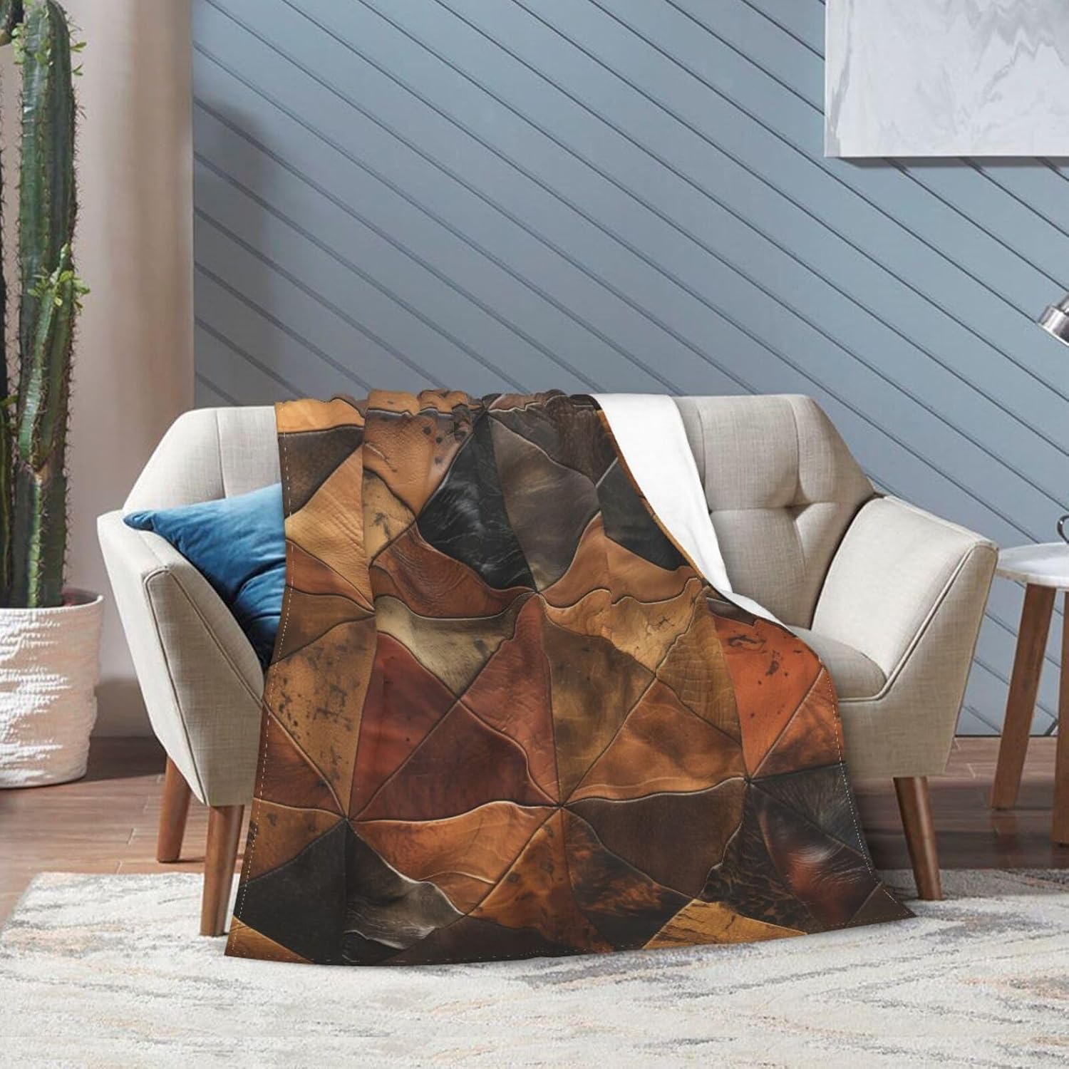 Cowhide Print Flannel Blanket Lightweight Soft Fleece Animal Throw Blanket for Sofa Bed Women Men Children, 80"x60"