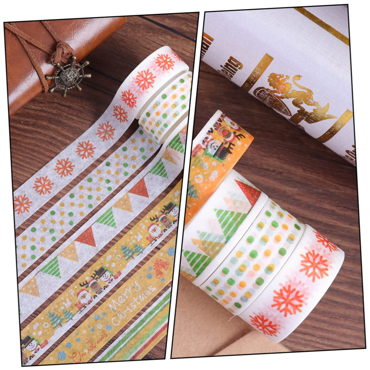 Angoily 168 Rouleaux Ruban Adhésif Washi Noël Décoratif pour Scrapbooking et DIY Facile à Découper pour Calendrier et