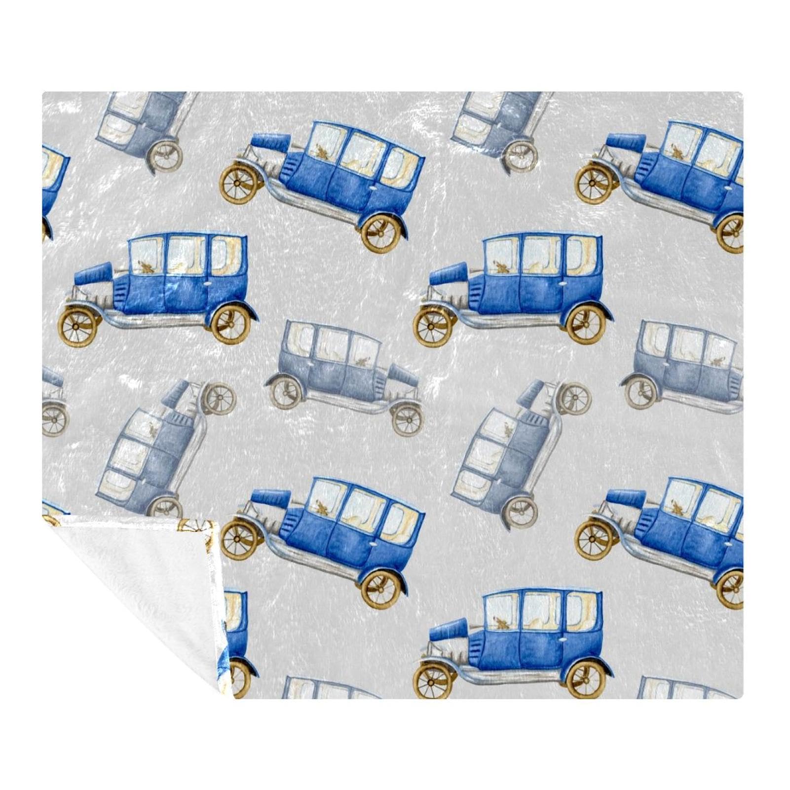 Couverture polaire bleue 150x200cm en microfibre légère pour lit et canapé