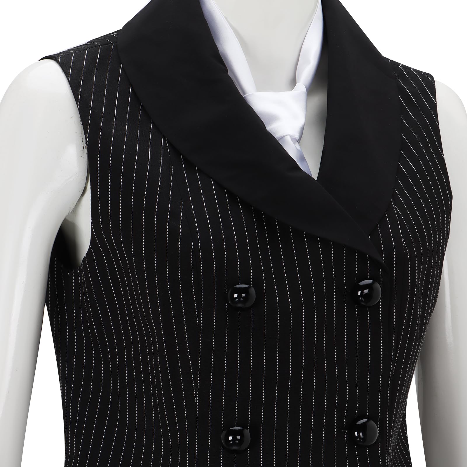 Déguisement de Mafia Pinstripe Costume pour Femmes Années 1920 Gangster Ensemble Tenue Halloween Carnaval Costume de Fête