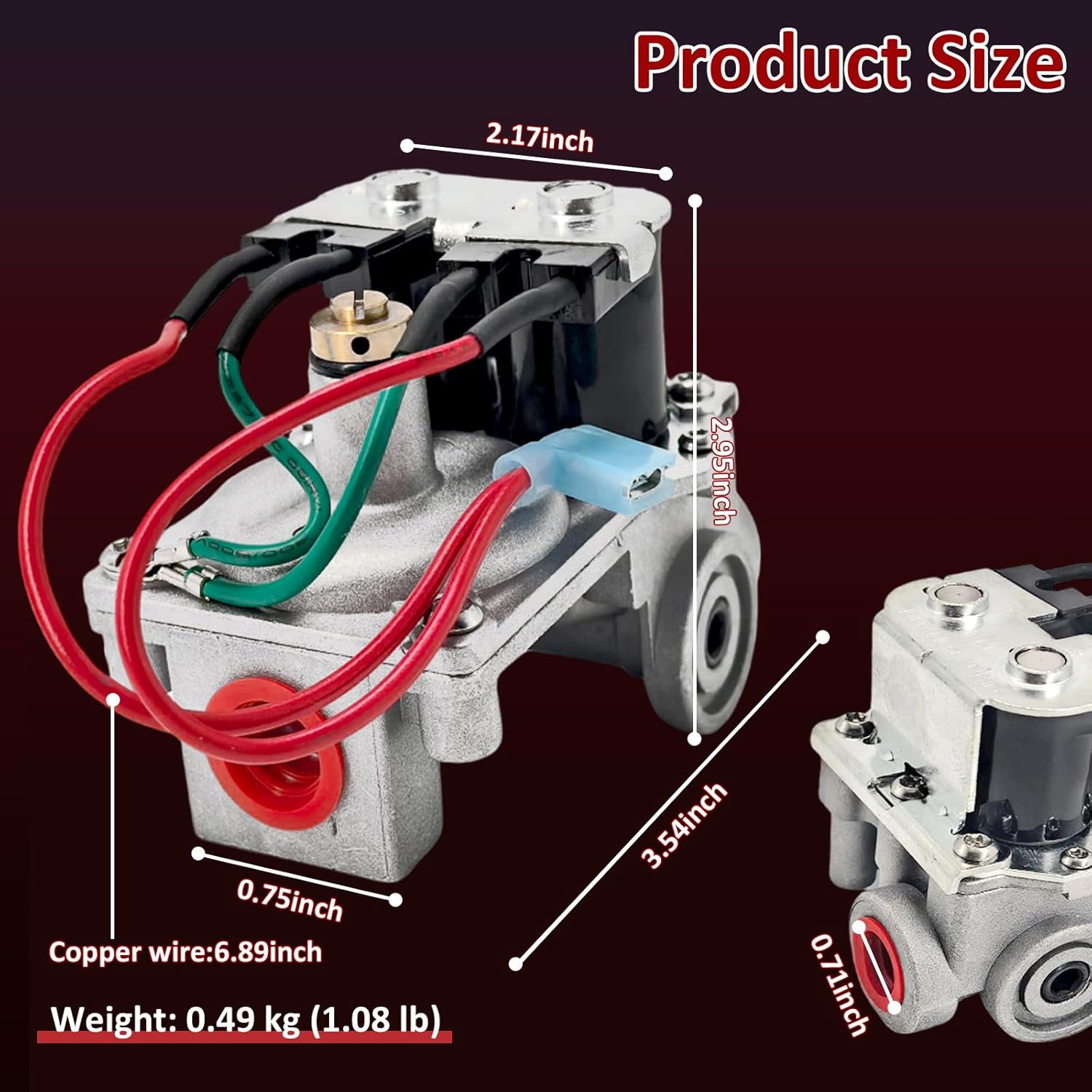 GC6AA-10E 93844 RV Water Heater Solenoid Gas Valve - Compatible with Atwood 6 and 10 Gallon Water Heaters GC10A-4E G6A-8E G6A-6E G6A-4E G10-3E, Replacement OEM # 92078 93321 93870