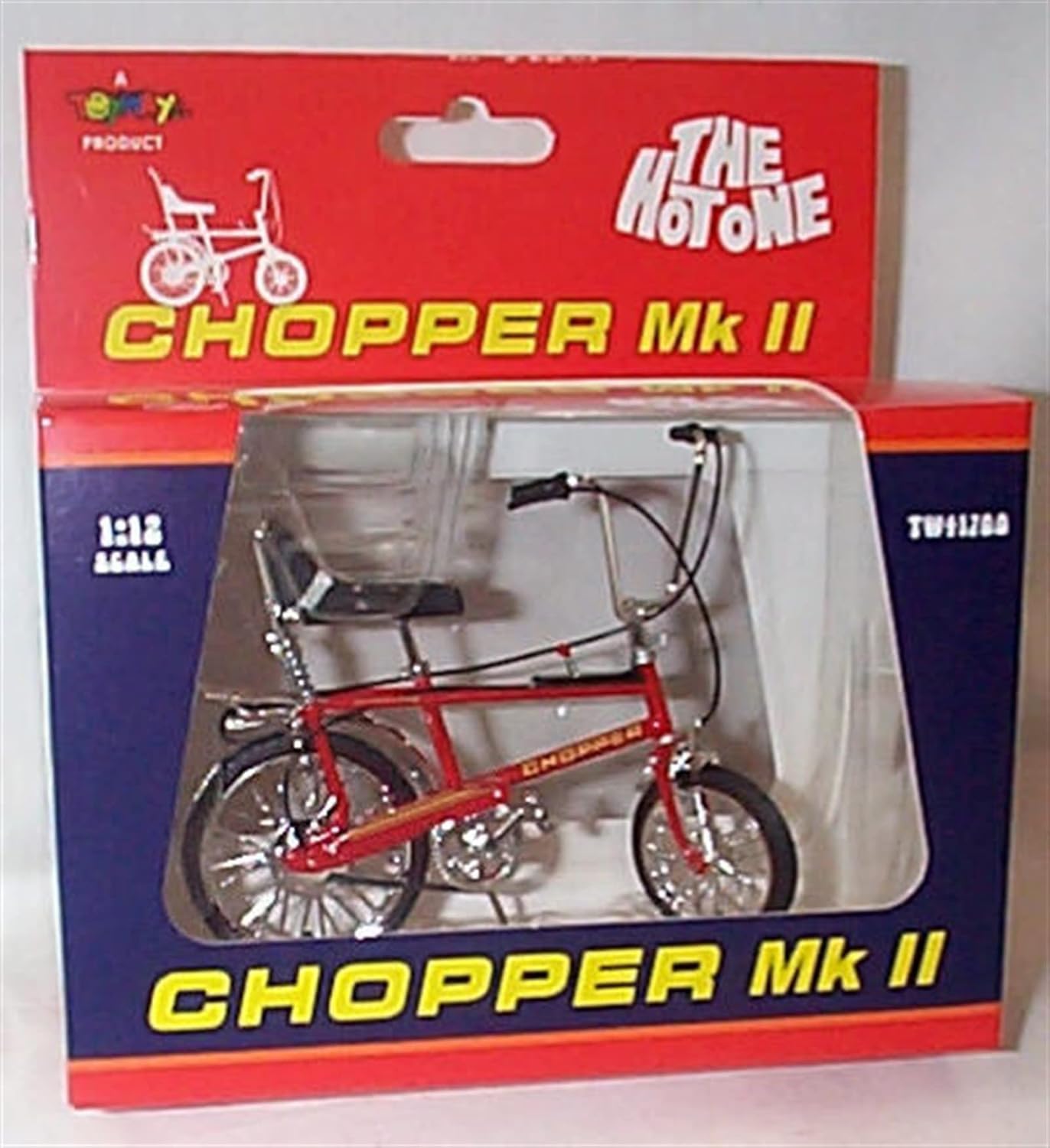 Toy-way Red Chopper Mk11 Bicycle Bike 1:12 scale diecast model