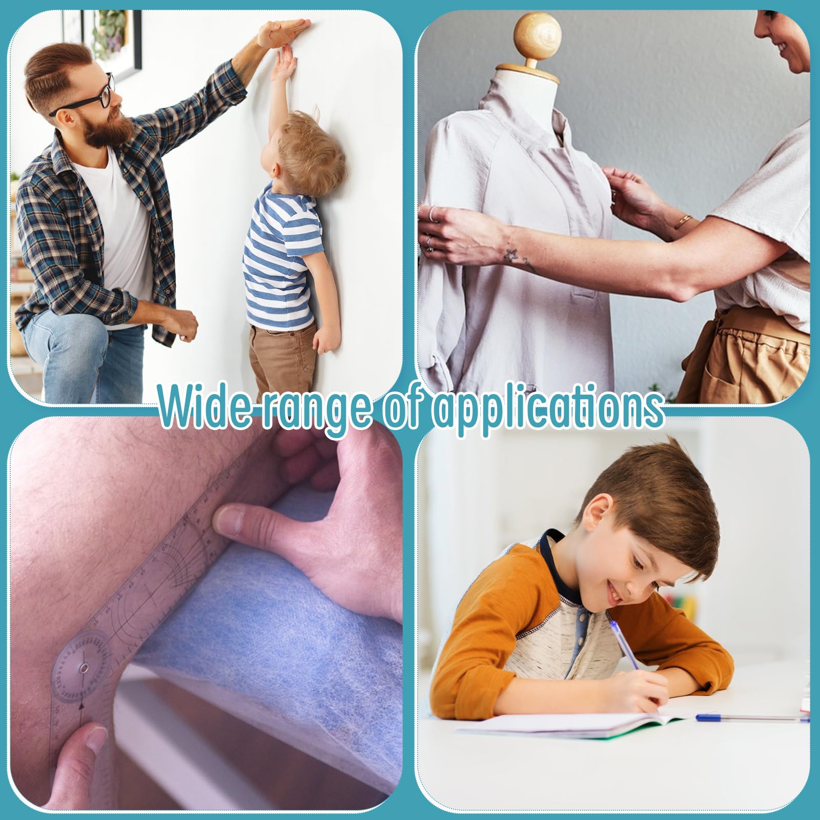 Set di 2 goniometri scuola fisioterapia con 4 metro a nastro angolo 360 ° coltello trasparente strumento pieghevole righello misuratore di gradi per misurare lunghezza petto vita
