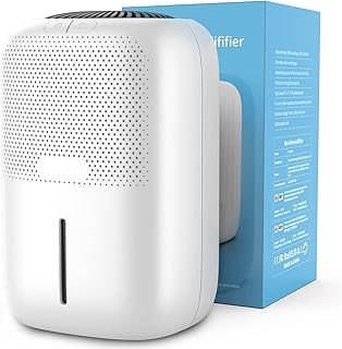 Deshumidificateurs Electriques 1000ml, 22.5W Deshumidificateurs, Déshumidificateur Portable avec Fonction d'arrêt Automatique, 5-25㎡ Mini Déshumidificateur, Idéal pour Salon, Cabinet