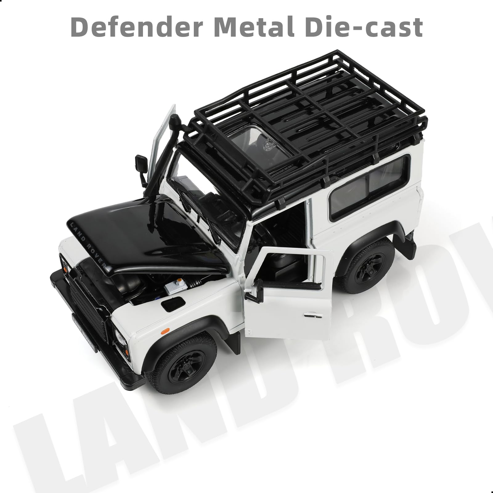 1/24 Scala compatibile per Land R0ver Defender Off-Road auto giocattolo classico modello di veicolo giocattolo Mini lusso modello di veicolo collezione e regalo per il bambino Aldult (bianco