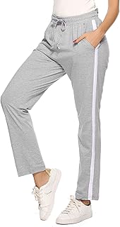Gesponserte Anzeige – Hawiton Damen Sporthose Streifen Freizeithose Jogging Hose Traininghose Fitness High Waist Lang Baum...