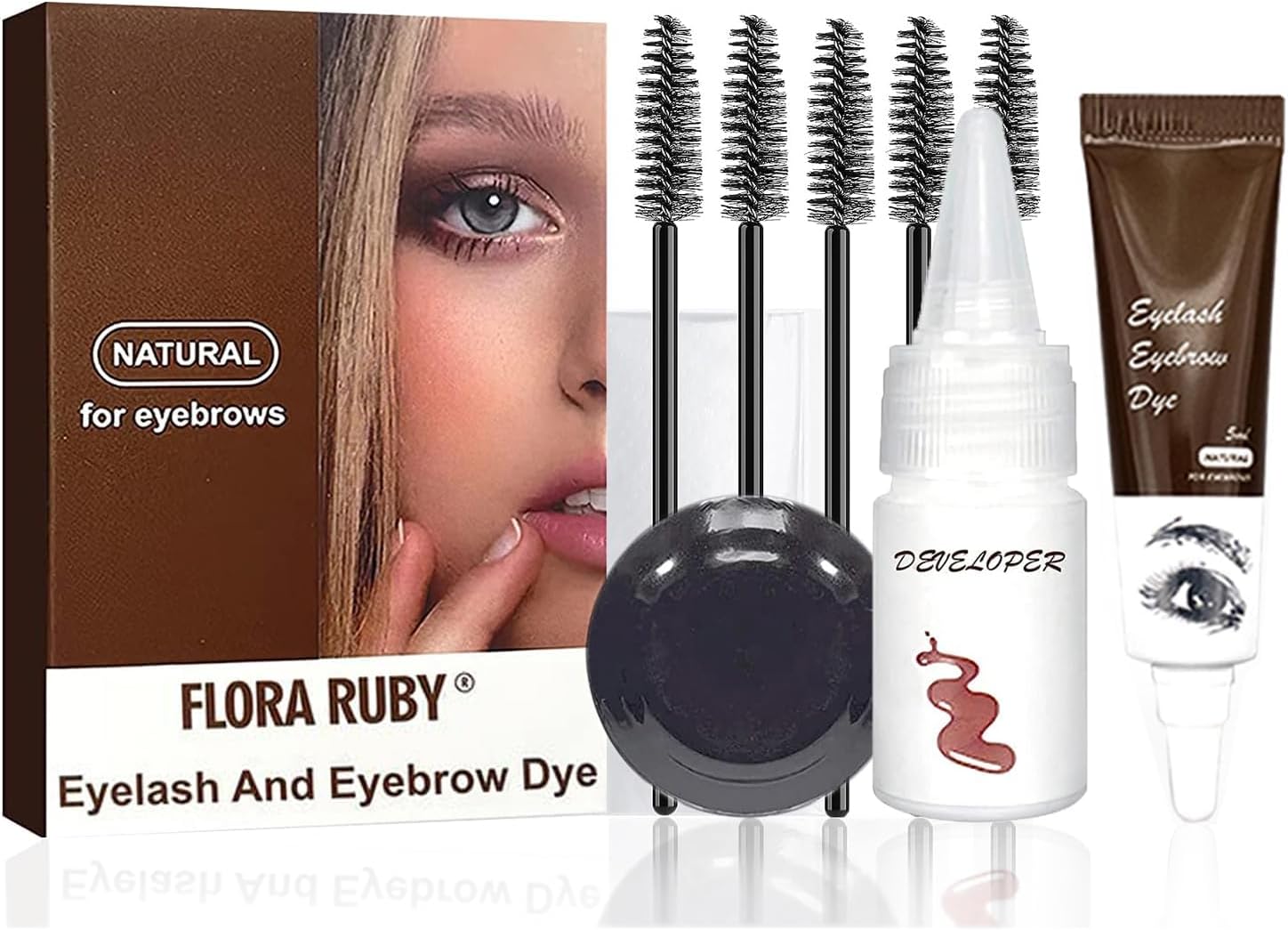 2 in 1 Tint Kit, Professional Eyelash & Eyebrow Kit, Lasting for 6 Weeks DIY Hair Dying for Salon Home Use 5ml (Coffee (COFFEE)