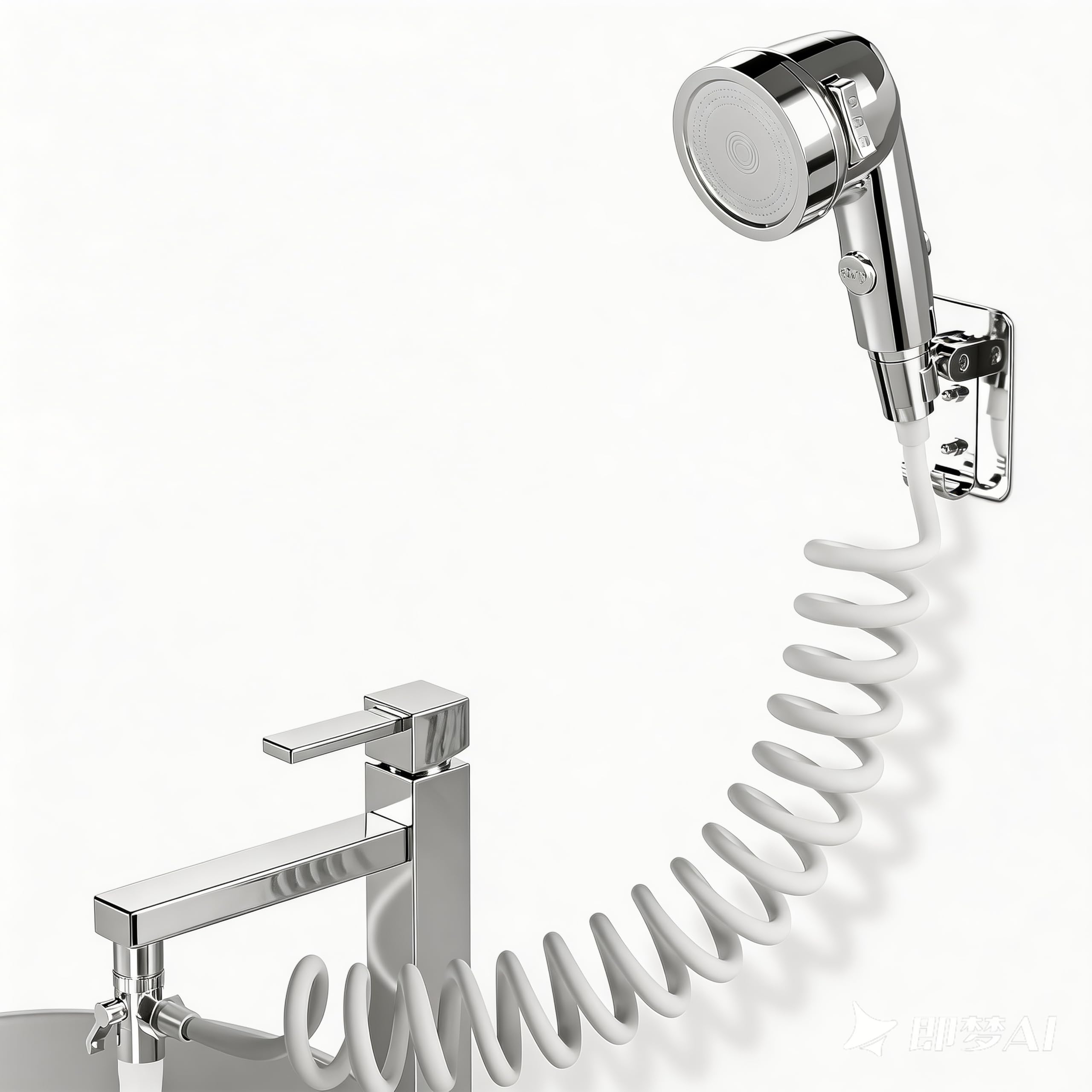 Handbrause für Waschbecken, Waschbeckenbrause mit Schlauch, Handbrause Duschkopf Set Mit Halterung, Waschbeckenbrause zum Haarewaschen, Wasserhahn, Bad für Behinderungen, Altere Menschen (Silber)