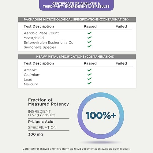 Miniatura 7 de biophix Ácido R-lipoico de 300 mg estabilizado 120 cápsulas vegetarianas - con biotina - Soporte antioxidante de alta potencia - Sin OMG - Sin