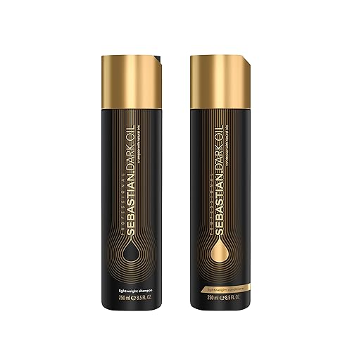 Sebastian Conjunto profesional de champú y acondicionador ligero de aceite oscuro, infundido con aceite de jojoba y argán