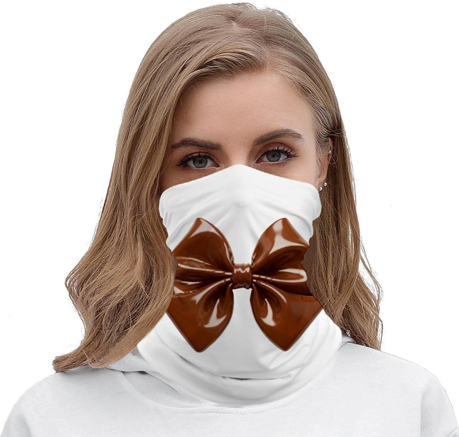 Sun UV Protection Neck Gaiter Upf 50+ Balaclava Ski Brown Bow Face Mask Summer Face Cover Scarf Breathable Bandana for Fishing Hunting Kayaking Hiking Cycling Outdoor Activities