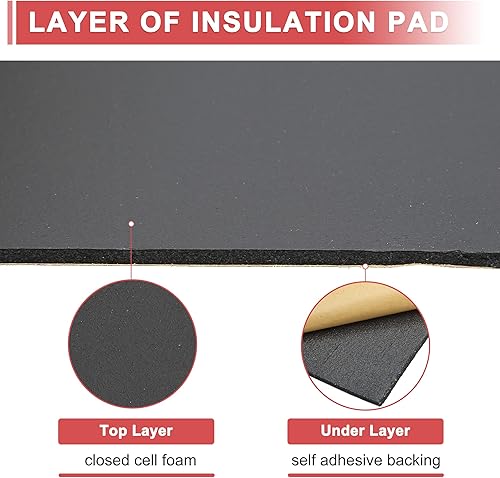 Miniatura 5 de ACROPIX Alfombrilla universal de amortiguación de sonido de 157mil 0.157 in 18 pies cuadrados 15.7 x 165.3 pulgadas, kit de almohadilla de