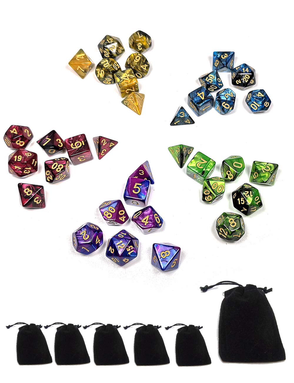 SZZX Two Colors Series 5 x 7-Die (35 Pieces) Polyhedral Dice Die