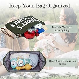 printe Mom\'s Bag, Hospital Bag for Labor and Delivery, Large Mommy Diaper Tote for Mom Overnight Travel, Waterproof Baby Handbag with Pouches and Straps, Olive Green