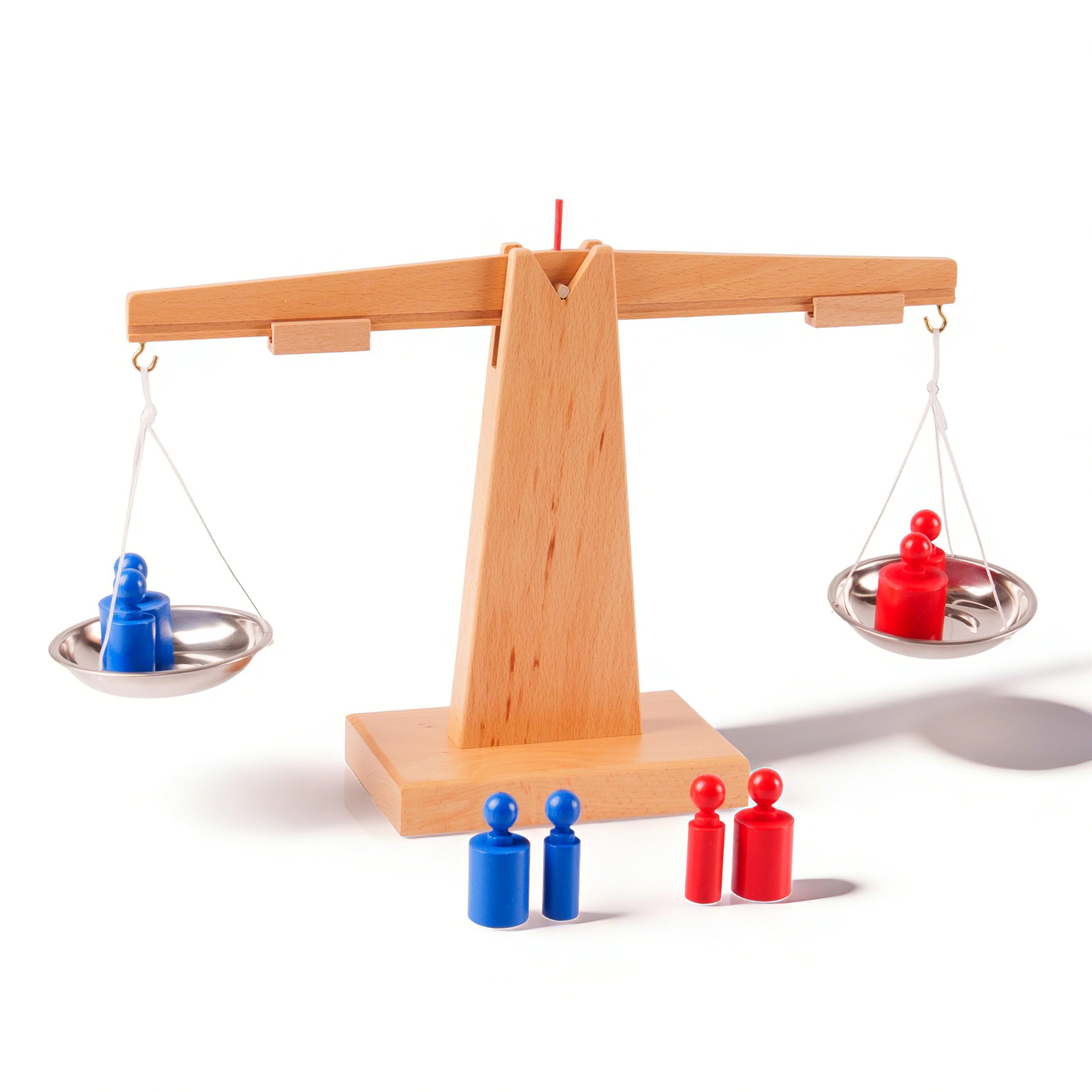 Premium Montessori Balance – Massives Buchenholz-Basis, Holz-Waage Spielzeug für Kinder 3+, Lehre Messung & Gewicht, 39 cm STEM Mathe-Manipulativ, Homeschool & Klassenzimmer