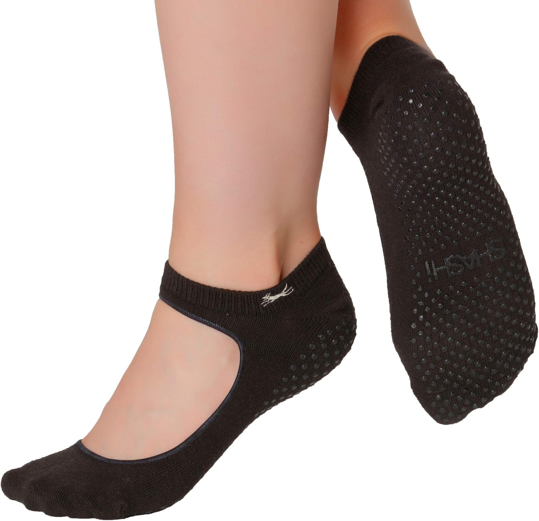 SHASHl Sweet Grip Socks for Women – Mary Jane Socks w/Cut Out –Non Slip Socks – Workout Socks for Yoga, Pilates or Barre