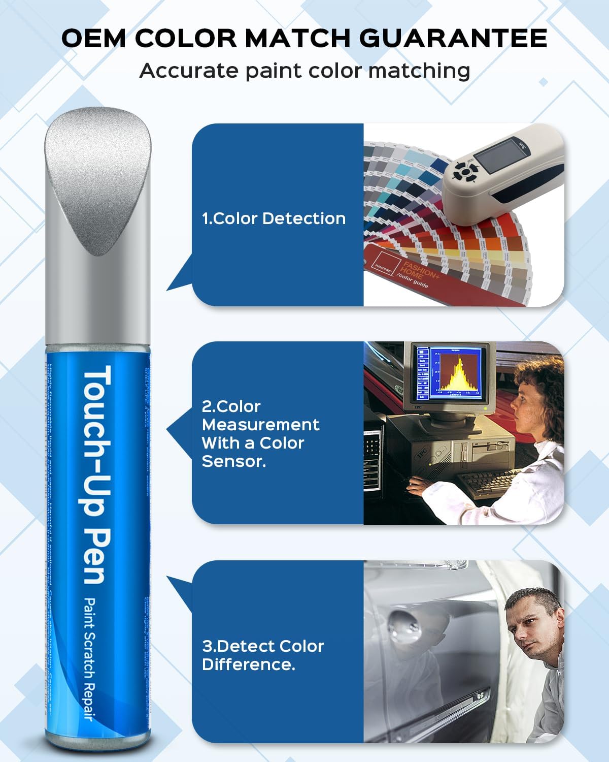 744/9744 Brilliant Silver Metallic Touch Up Paint Kit Compatible with Mercedes-Benz Exact Match Car Scratch Repair Touch Up Paint Kit