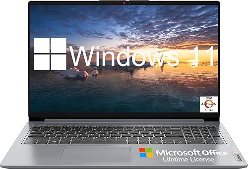 Miniatura 1 de Lenovo Ideapad 1 - Computadora portátil de 15 pulgadas, HD 15.6, Microsoft Office, incluida por vida, delgada y ligera, para estudiantes