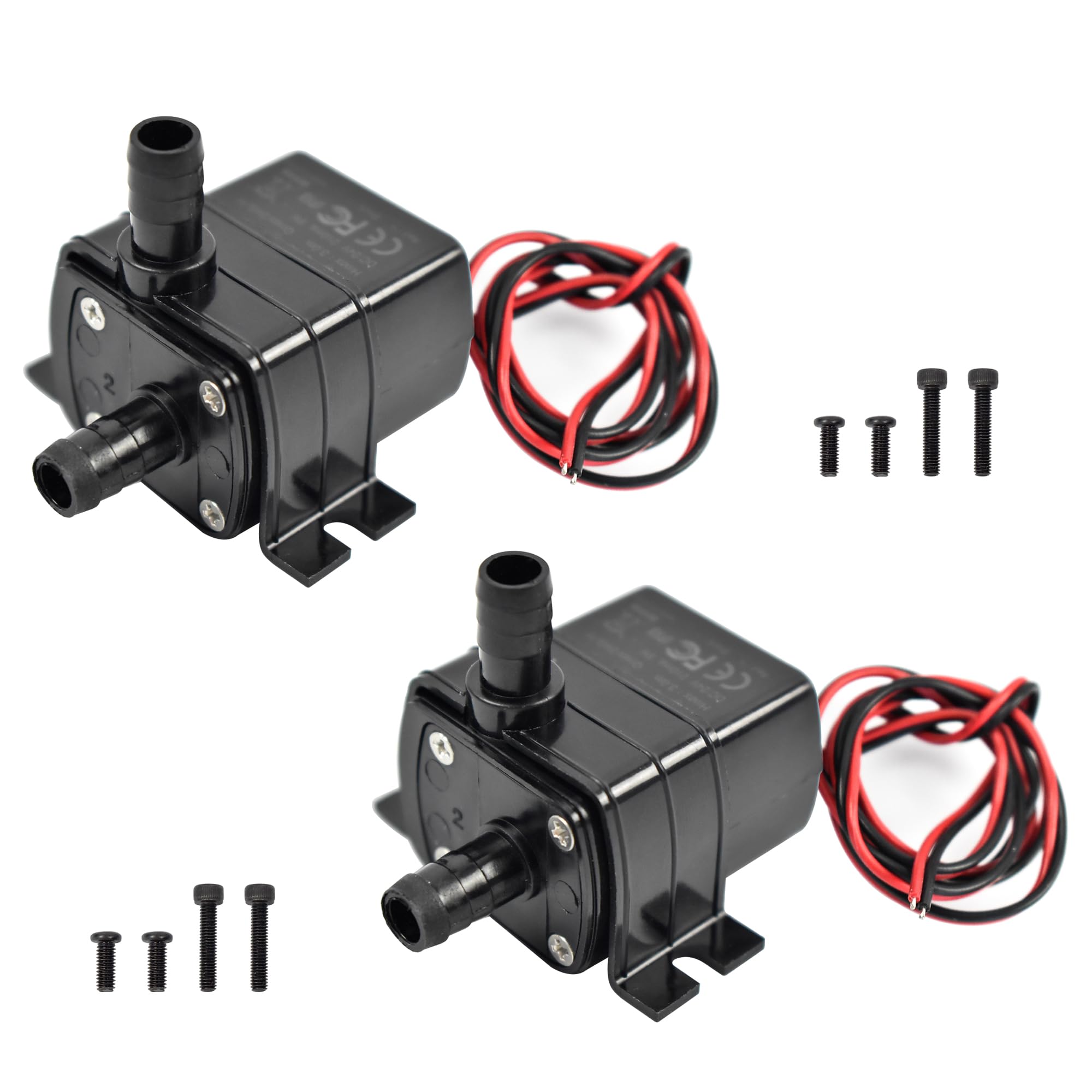 CONQUERALL 2PCS DC 24V Brushless Pump 5W 63GPH 9.8ft Solar Fountain Pump for Hydroponic and Nutrient Solution Circulation