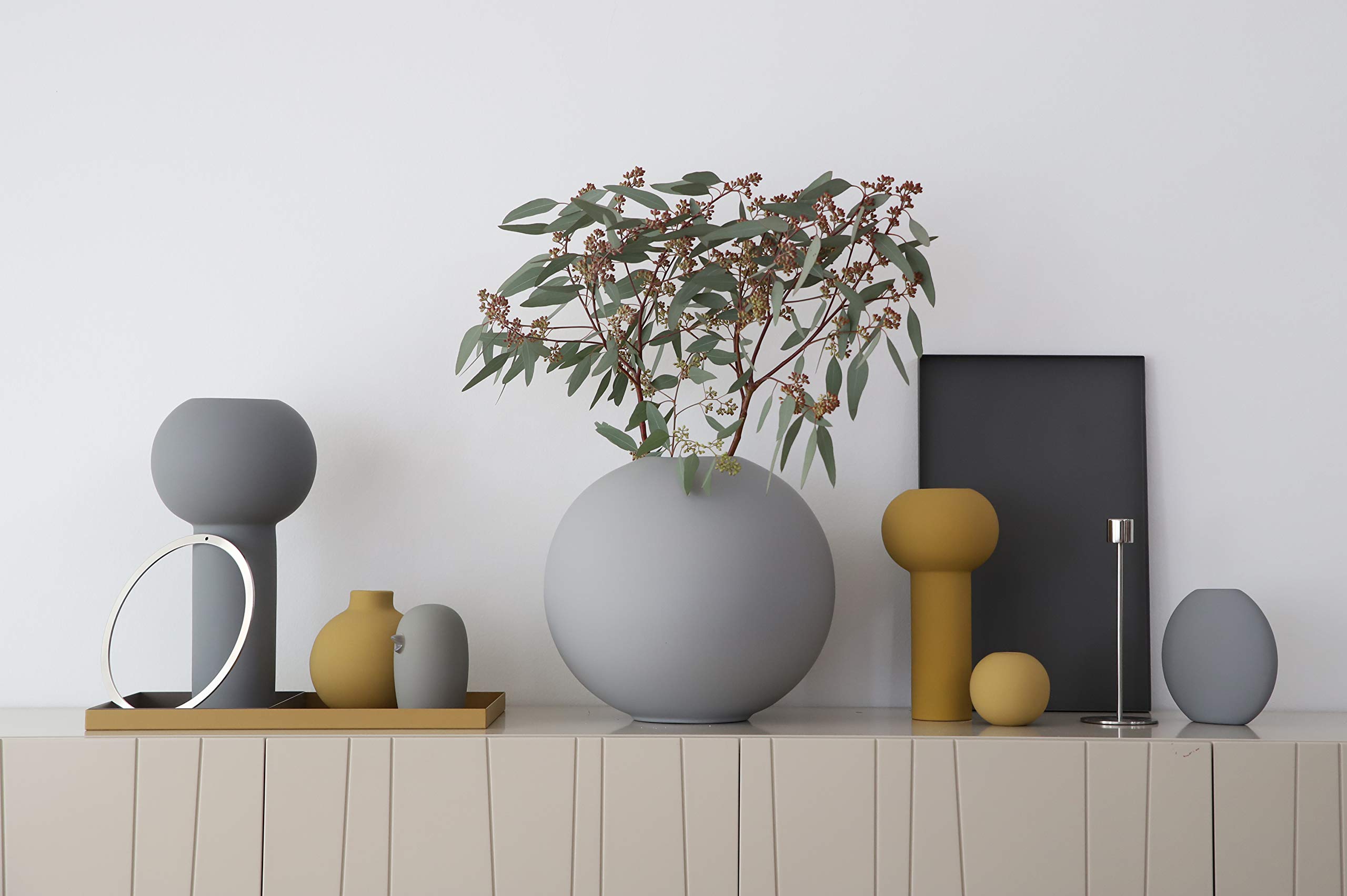 Cooee Design - Vaso Pillar in ceramica, 17 cm, colore: grigio