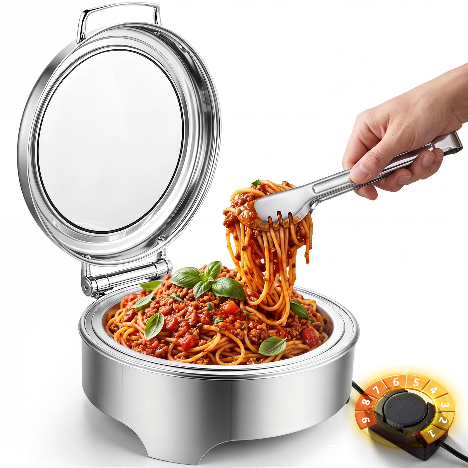 YUCHENGTECH Electric Chafing Dish Buffet Set 6.43 Quart Temp-Adjustable