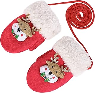 XINCHIA Baby,Clothing,Baby Boys 0-24m,Accessories,Gloves & Mittens Kids Mittens with String Baby Toddler Cute Winter Warm Mittens Gloves with Furry Fleece Lining Hanging On Neck Mittens Fluffy Full Finger Mittens Cartoon Gloves for Girls Boys Age 1-7Years Xmas Gift
