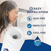 Vista 6 de Paquete de 3 filtros de agua de repuesto para refrigerador General Electric PFS22SISBSS – Compatible con cartucho de filtro de agua de refrigerador