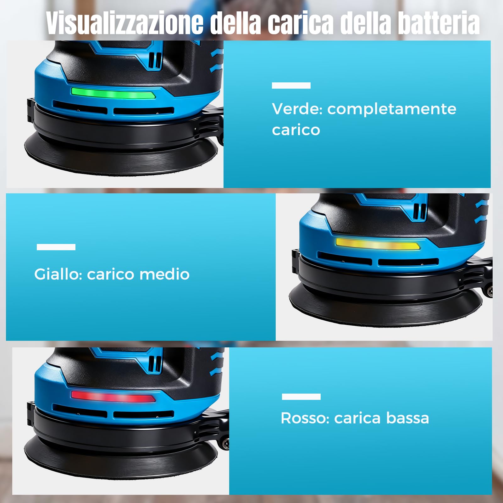 Bostar Levigatrice Rotorbitale a Batteria 18V, Ø125mm Motore Brushless, 2 Batterie 3.0Ah, Max. 21000 Giri/min, 6 Velocità, Sacco Polvere, Levigatrice Orbitale per Legno e Auto, Compatibile Makita 18V