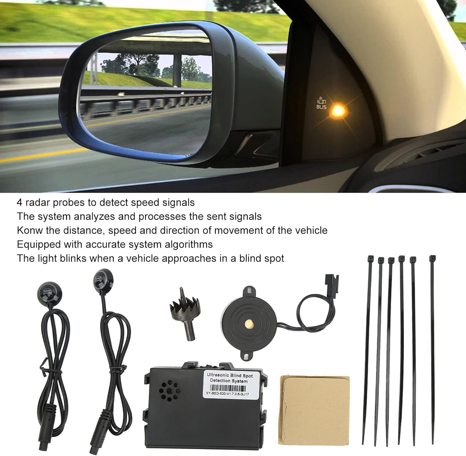 Blind Spot Lane Change Assist, Processing System Algorithm Car Blind Spot Monitoring System for Vehicle