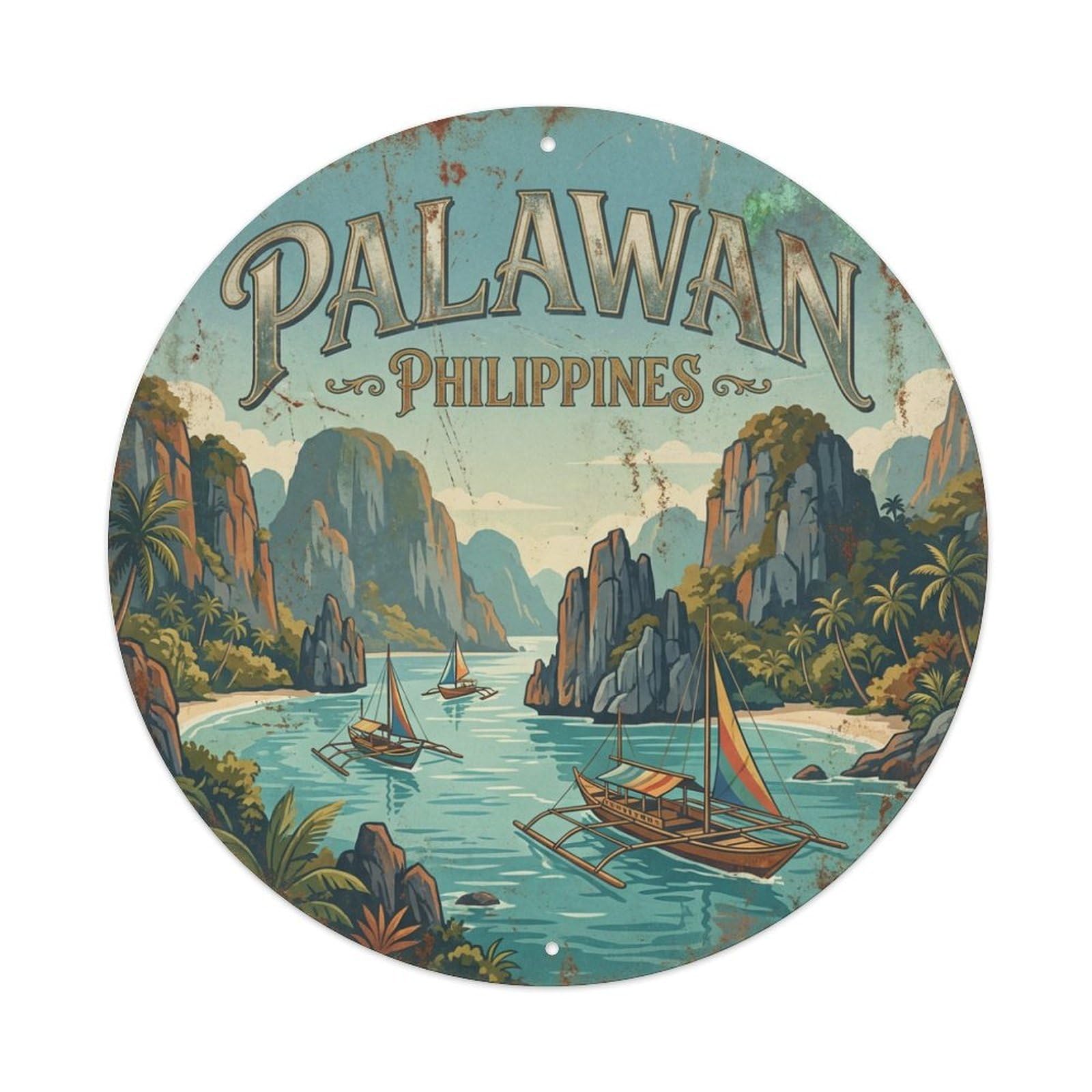 Philippines Vintage Travel Palawan Metal Tin Sign