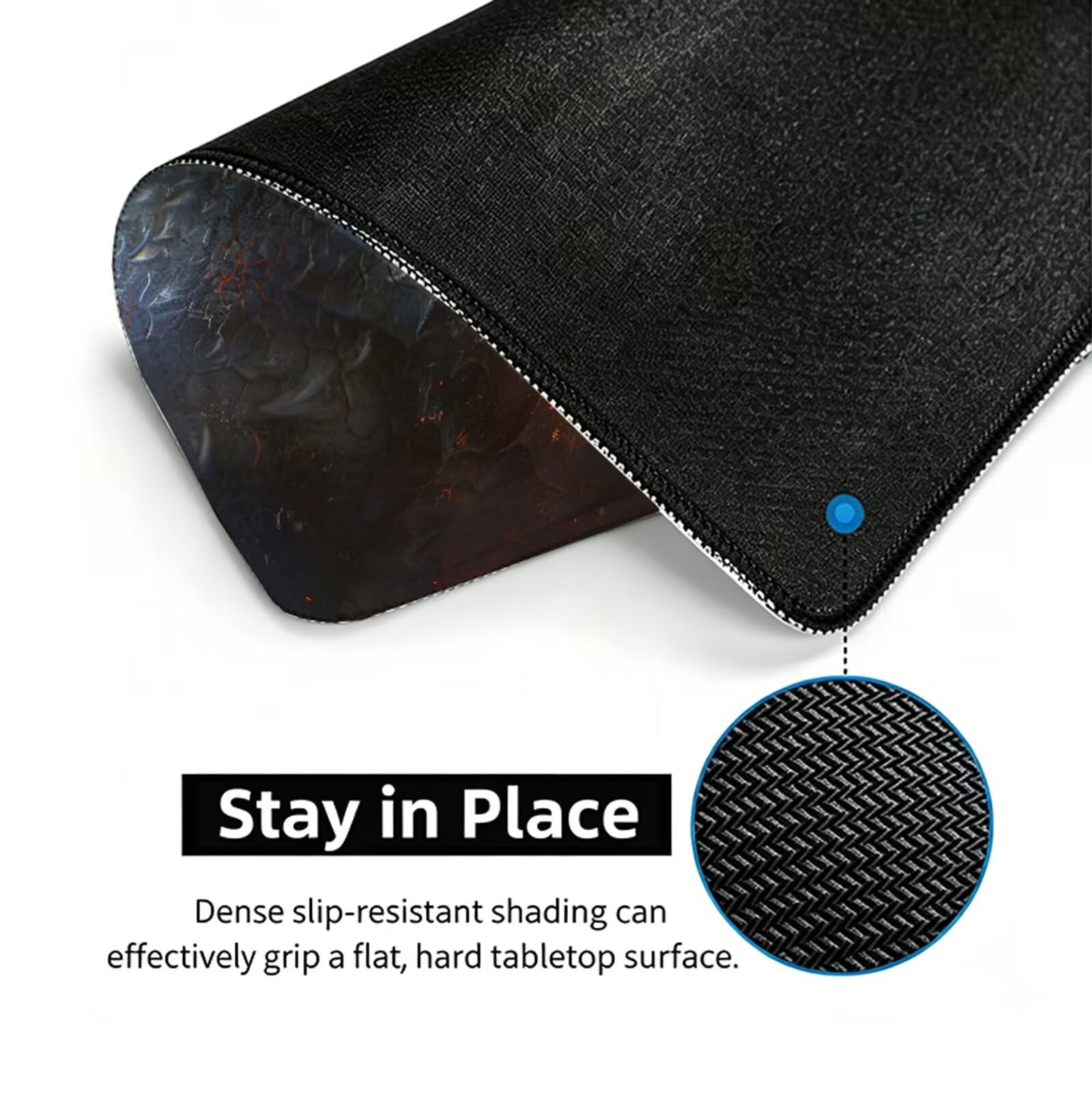 Tappetino Mouse Nero Tappetino Mouse XXL 150x80 cm Mouse Pad Drago Sottomano Scrivania Ufficio Grande, Mousepad Gaming Antiscivolo Impermeabile, Tappeto per Computer e Tastiera, Gamer, Regalo W6-905