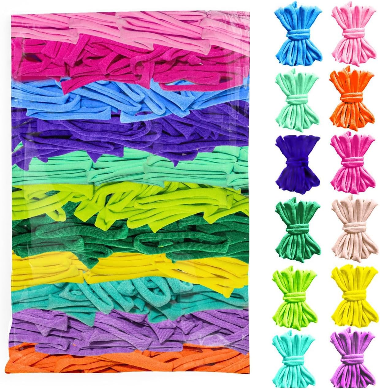 FRYTEPUYE 1000 PCS Loom Loops Potholder,Potholder Loom for Kids,Weaving Colorful Craft Flexible DIY Kit Colorful Weaving Crafts for Kids Adults Elastic Loops Only