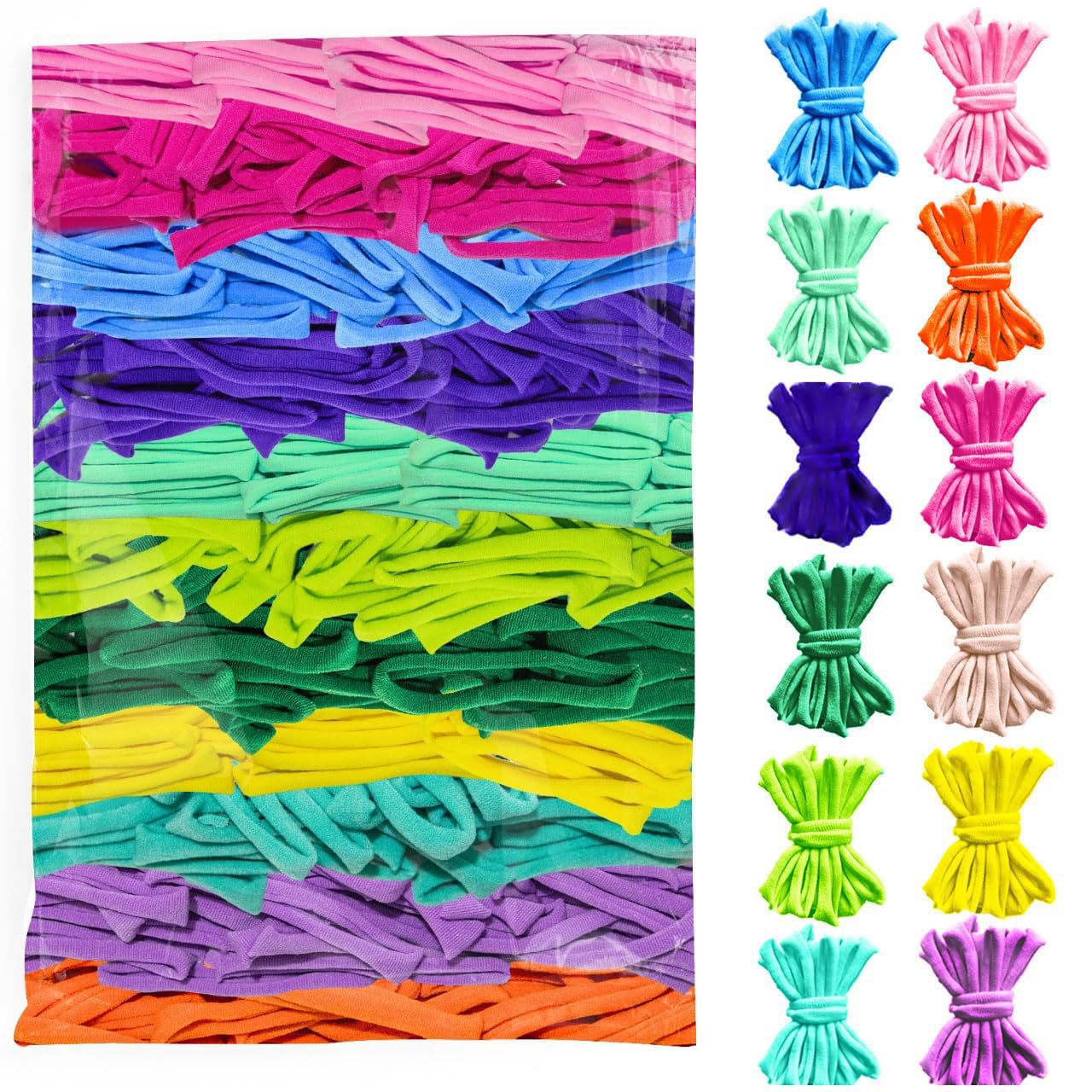 FRYTEPUYE 1000 PCS Loom Loops Potholder,Potholder Loom for Kids,Weaving Colorful Craft Flexible DIY Kit Colorful Weaving Crafts for Kids Adults Elastic Loops Only