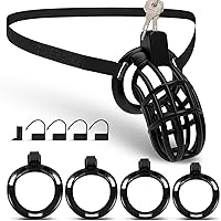 Vista 14 de Cinturón de castidad masculino jaula para pene - UTIMI Dispositivos de correa de castidad de plástico ajustable para hombre jaula de bondage