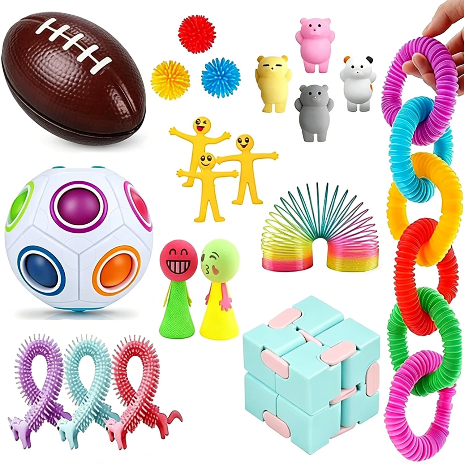 Sensory Fidget Toys Pack With Box ,25pcs Fidget Sensory Toys Set, Stress Relief & Anxiety Toys, for ADHD, Autism, Party Favors & Classroom Prizes for Boys Girls Children -E — image 1