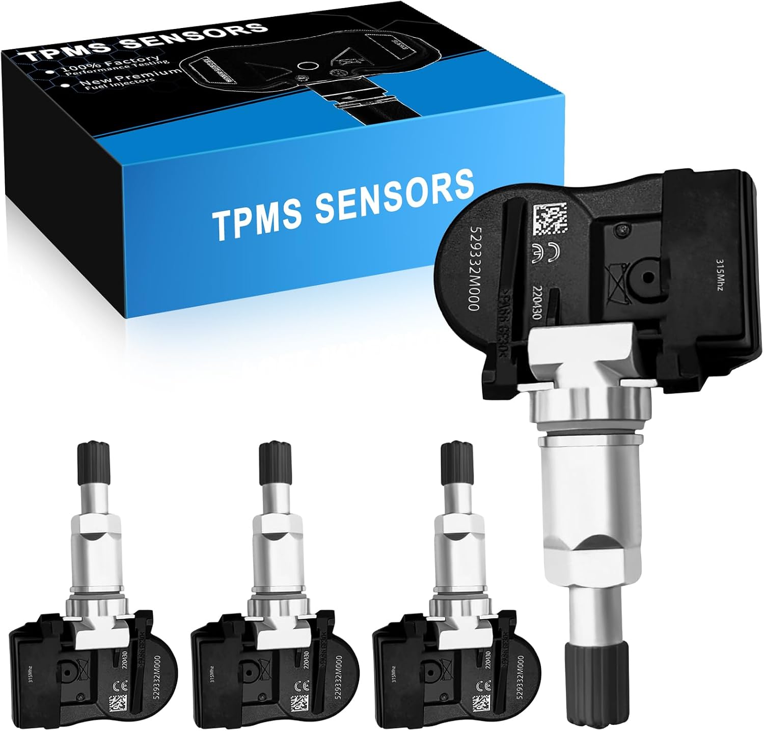 4-Pack TPMS Sensor For Hyundai Elantra & Kia - 315MHz, No Programming, Direct Fit #52933-3X200