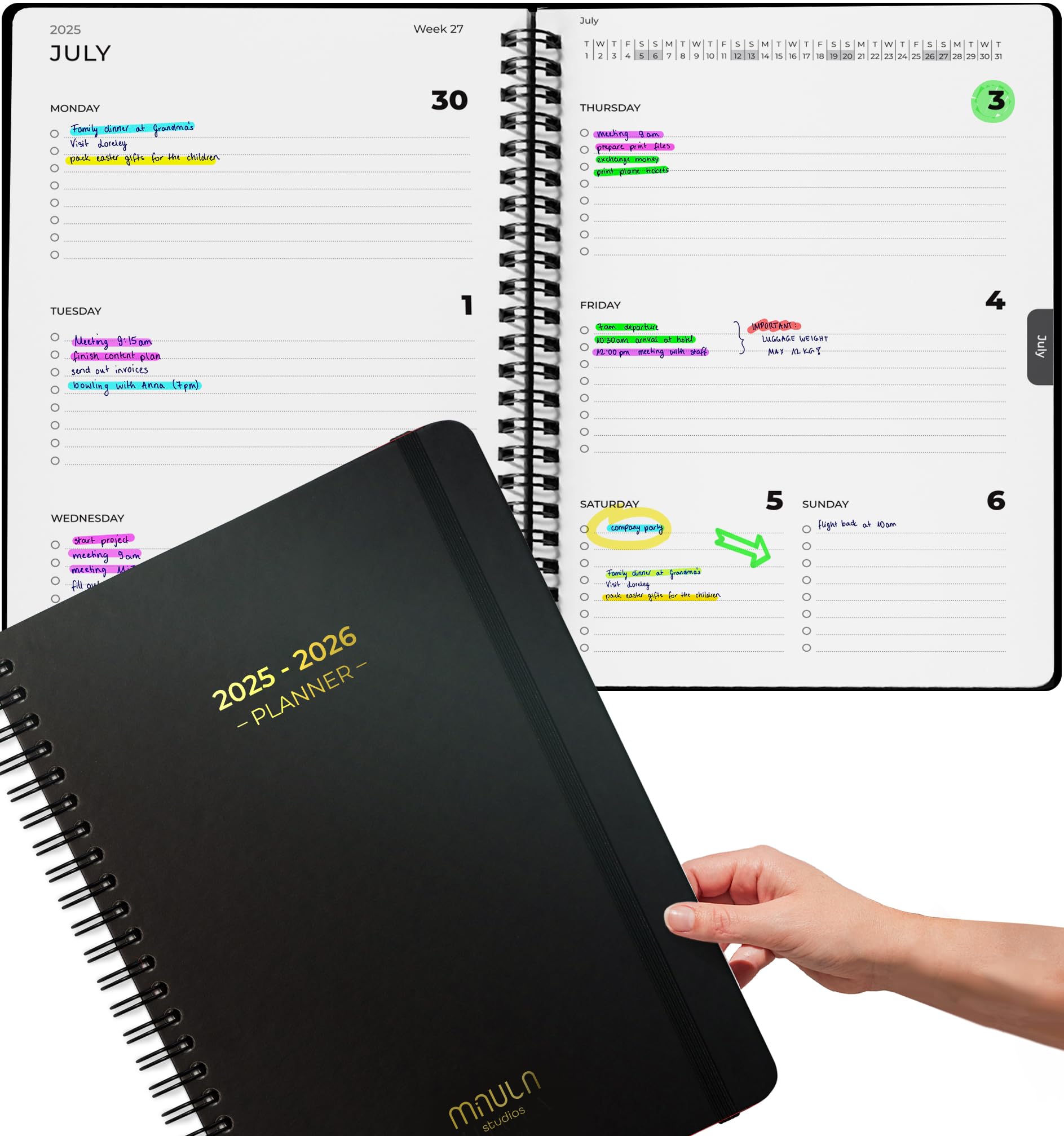 2026 Diary Week to View, A4 Dated Planner, Minimalist Weekly & Daily Planner Inspires Productivity, A4 Week To View, Home