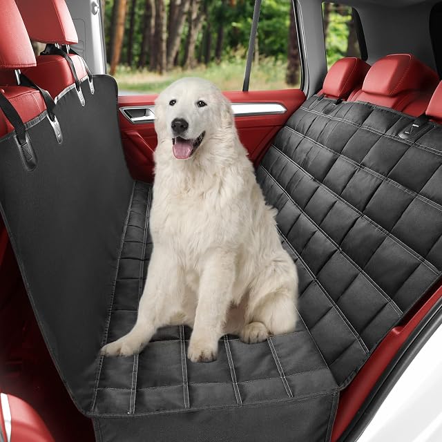 Car Dog Seat Cover, 4-in-1 Dog Car Seat Cover, Dog Hammock for Car, 100% Waterproof Car Hammock for dogs, Nonslip Car Seat Cover for Dogs, Dog Covers for Car, SUVs, Trucks