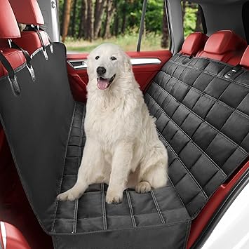 4-in-1Dog Car Seat Cover for Back Seat, 100% Waterproof Dog Car Seat Cover, Scratchproof&Nonslip Car Hammock for Dogs, Dog Seat Cover for Car, SUVs, Trucks