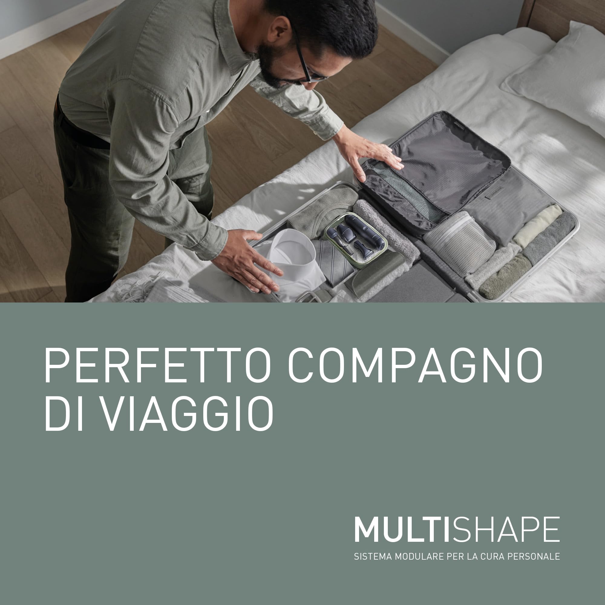 Panasonic ER-CDT1-A301 MULTISHAPE [Sistema Modulare per la Cura della Persona] Set di Accessori per Rasatura/Taglio Capelli, Regolabarba e Sopracciglia, Rasoio per Dettagli, Nero