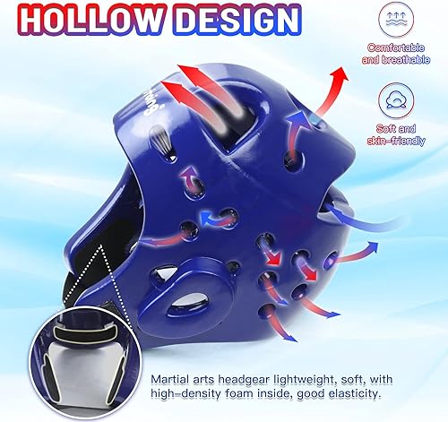 Miniatura 2 de TuToing Casco de karate para niños y adultos, artes marciales MMA, protector facial extraíble, equipo de cabeza suave para entrenamiento de Muay