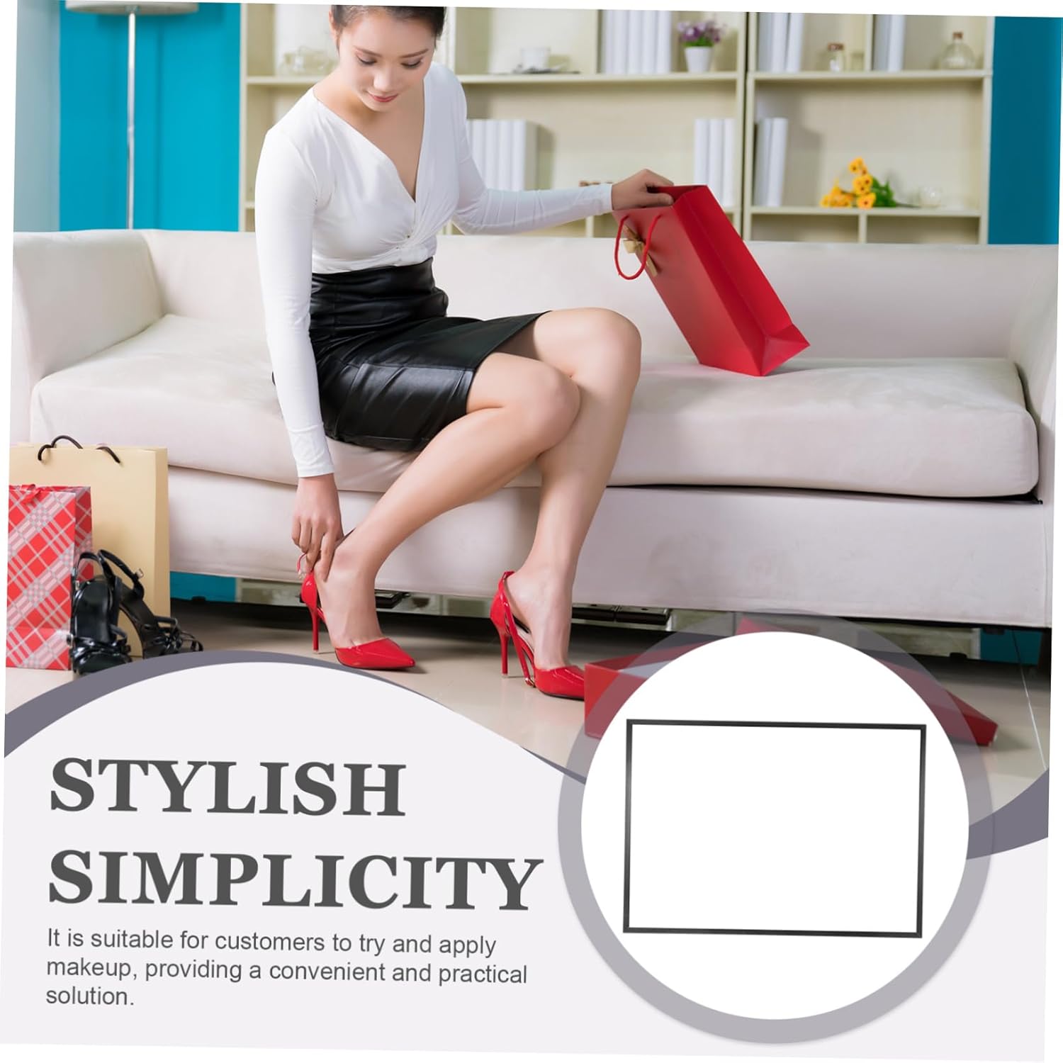 Kichvoe Freestanding Floor Mirror for Shoes Store with High Definition Aluminum Alloy Frame Stable Tip Design Small Dressing Mirror Stand for Shoe Trial and Entryway Use