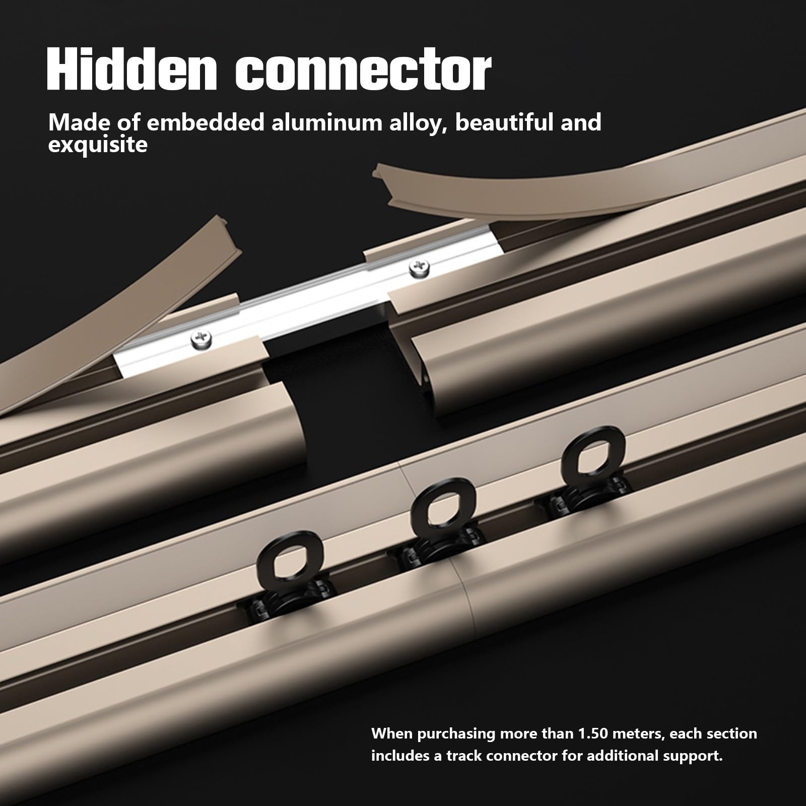 Rail de rideau en aluminium - Poulies améliorées - Design ultra fin - Idéal pour le salon, la chambre à coucher, la salle de bain, la douche et le camping - Tringles à rideaux cachées pour une