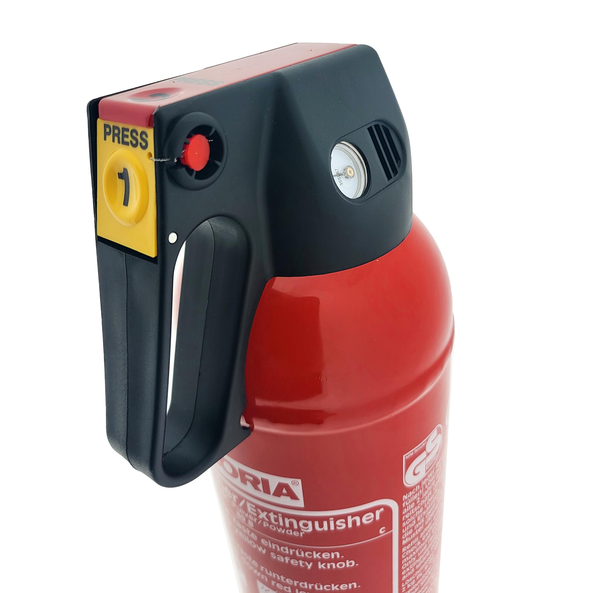 MBS FIRE Extincteur à poudre pour voiture P2 GM Rouge laqué Capacité d'extinction 2 kg Classe de feu A, B, C