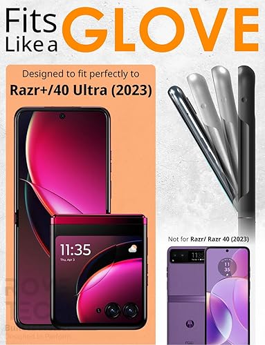 Miniatura 2 de Rome Tech Funda con clip para cinturón para Motorola RAZR+ Plus 2023 (3- generación), RAZR4 40 Ultra con cinta adhesiva Agarre texturizado Rugged