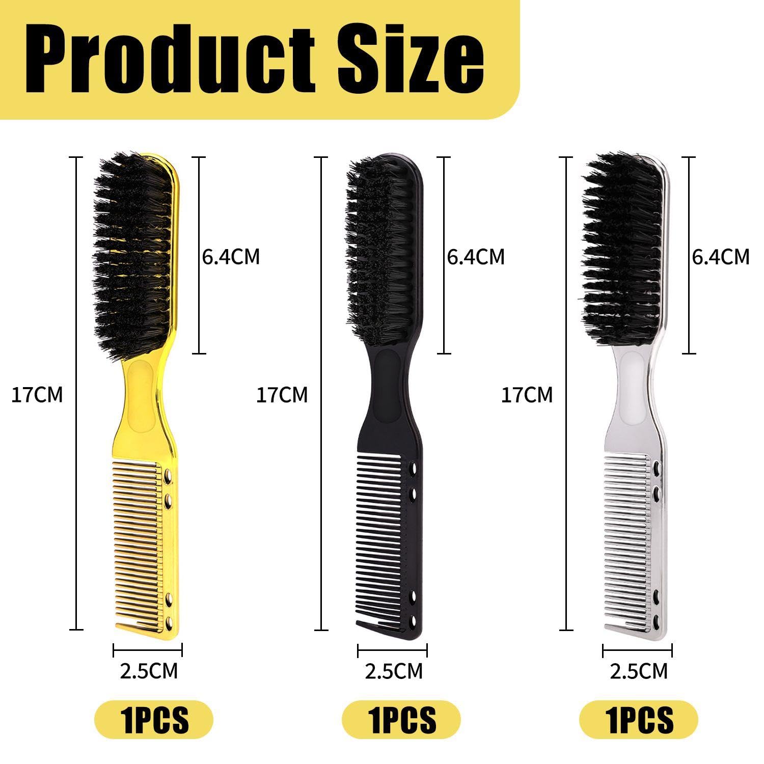 3 Pieces Of Barber Brushes, Barber Accessories, Hairdressing Comb, Beard Styling Brush for Hair Cutting Men'S Hair Comb - Image 2